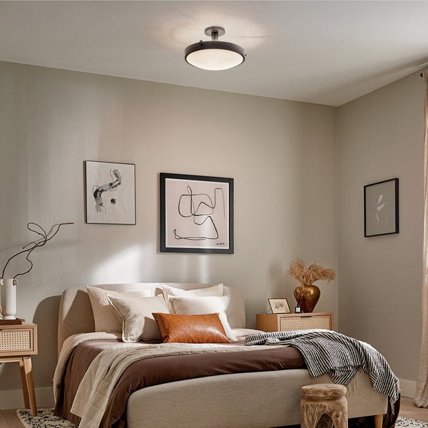 Four Light Semi Flush Mount from the Lytham Collection in Black Finish by Kichler