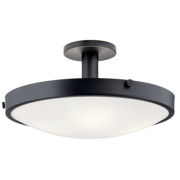 Four Light Semi Flush Mount from the Lytham Collection in Black Finish by Kichler
