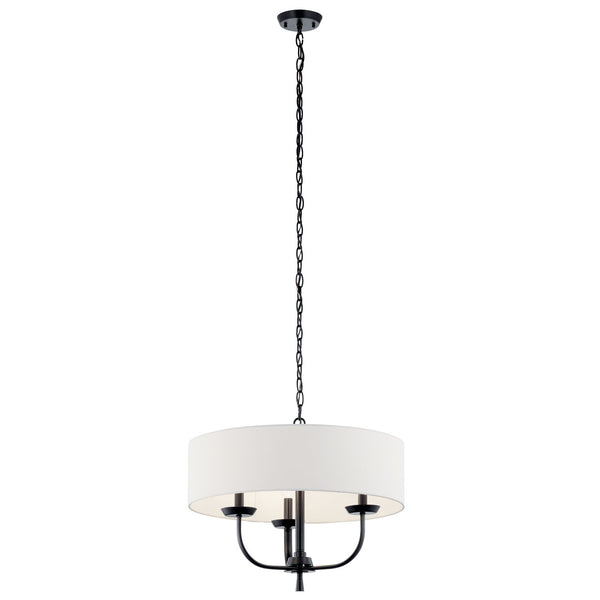 Three Light Chandelier from the Kennewick Collection in Black Finish by Kichler