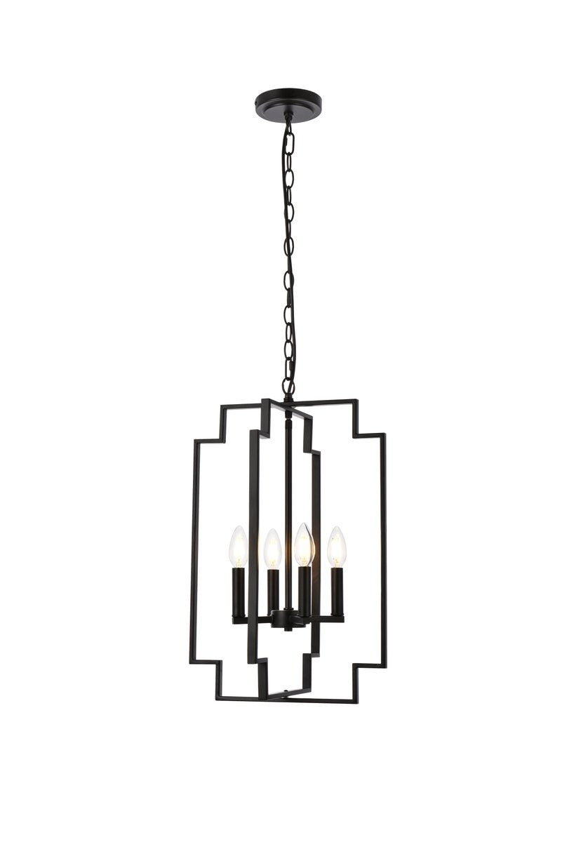 Elegant Lighting - LD7066D14BK - Four Light Pendant - Rosenfeld - Black from Lighting & Bulbs Unlimited in Charlotte, NC