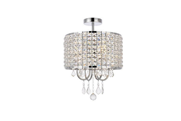Elegant Lighting - LD712F14C - Four Light Flush Mount - Elise - Chrome from Lighting & Bulbs Unlimited in Charlotte, NC