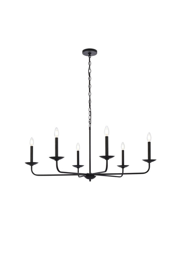Elegant Lighting - LD812D42BK - Six Light Pendant - Cohen - Black from Lighting & Bulbs Unlimited in Charlotte, NC