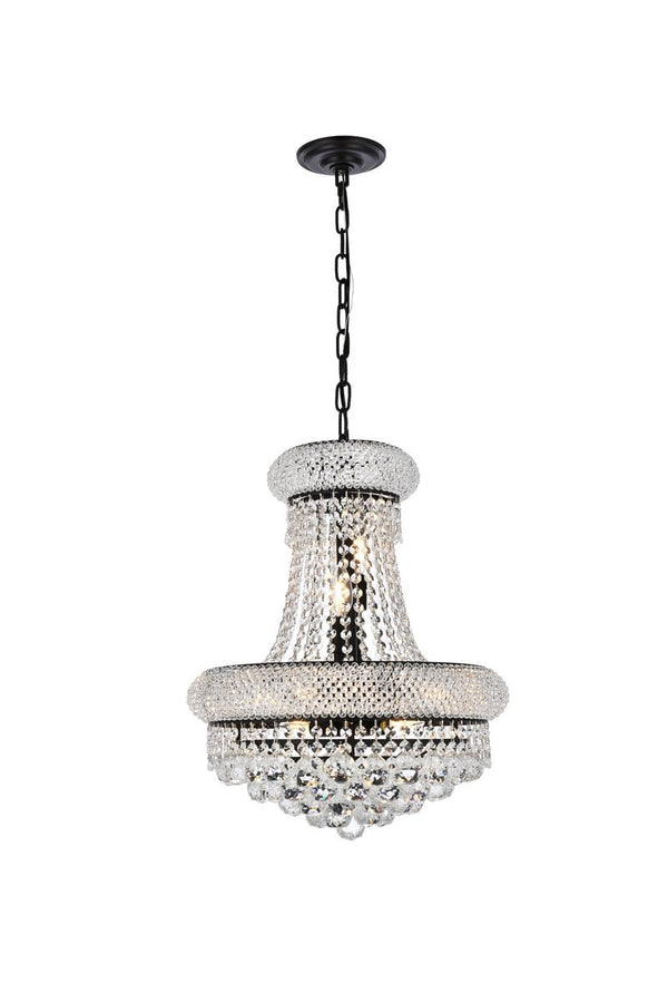 Elegant Lighting - V1800D16BK/RC - Eight Light Pendant - Primo - Black And Clear from Lighting & Bulbs Unlimited in Charlotte, NC