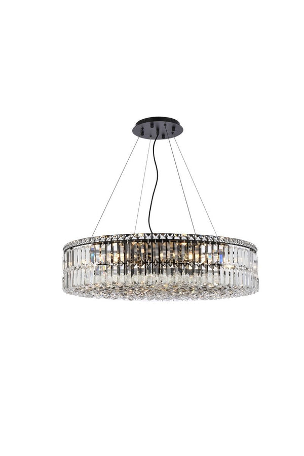 Elegant Lighting - V2030D32BK/RC - 18 Light Chandelier - Maxime - Black And Clear from Lighting & Bulbs Unlimited in Charlotte, NC
