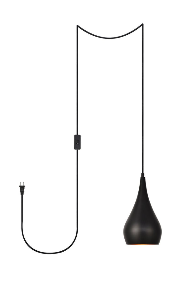 Elegant Lighting - LDPG2001 - One Light Plug in Pendant - Nora - Black from Lighting & Bulbs Unlimited in Charlotte, NC