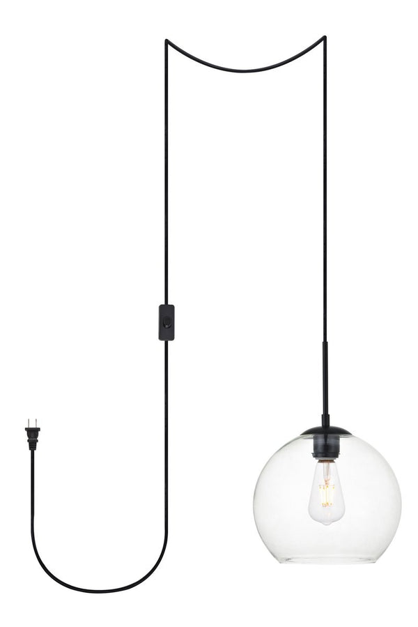 Elegant Lighting - LDPG2212BK - One Light Plug in Pendant - Baxter - Black from Lighting & Bulbs Unlimited in Charlotte, NC