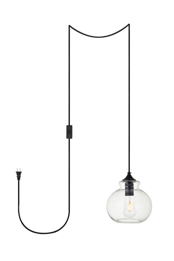 Elegant Lighting - LDPG2245BK - One Light Plug in Pendant - Destry - Black from Lighting & Bulbs Unlimited in Charlotte, NC