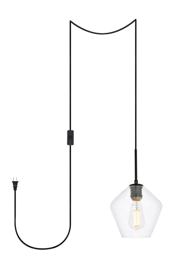 Elegant Lighting - LDPG2256BK - One Light Plug in Pendant - Gene - Black from Lighting & Bulbs Unlimited in Charlotte, NC