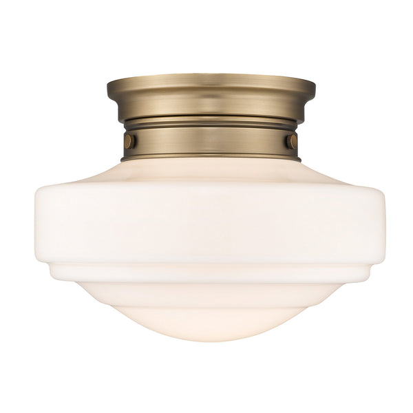 One Light Semi-Flush Mount from the Ingalls MBS Collection in Modern Brass Finish by Golden