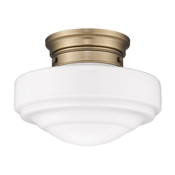 One Light Semi-Flush Mount from the Ingalls MBS Collection in Modern Brass Finish by Golden