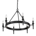 Six Light Chandelier from the Edinburgh Collection in Matte Black Finish by Golden