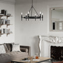 Six Light Chandelier from the Edinburgh Collection in Matte Black Finish by Golden