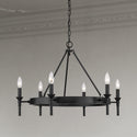 Six Light Chandelier from the Edinburgh Collection in Matte Black Finish by Golden