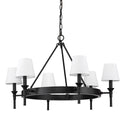 Six Light Chandelier from the Edinburgh Collection in Matte Black Finish by Golden