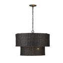 Six Light Chandelier from the Erma Collection in Matte Black Finish by Golden