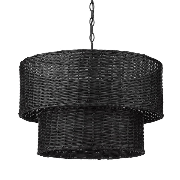 Six Light Chandelier from the Erma Collection in Matte Black Finish by Golden