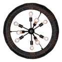 Nine Light Chandelier from the Erma Collection in Matte Black Finish by Golden
