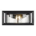 Two Light Outdoor Flush Mount from the Smyth NB Collection in Natural Black Finish by Golden