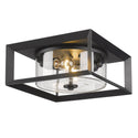 Golden - 2073-OFM NB-SD - Two Light Outdoor Flush Mount - Smyth NB - Natural Black from Lighting & Bulbs Unlimited in Charlotte, NC