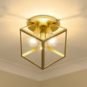 Three Light Semi-Flush Mount from the Cassio OG Collection in Olympic Gold Finish by Golden