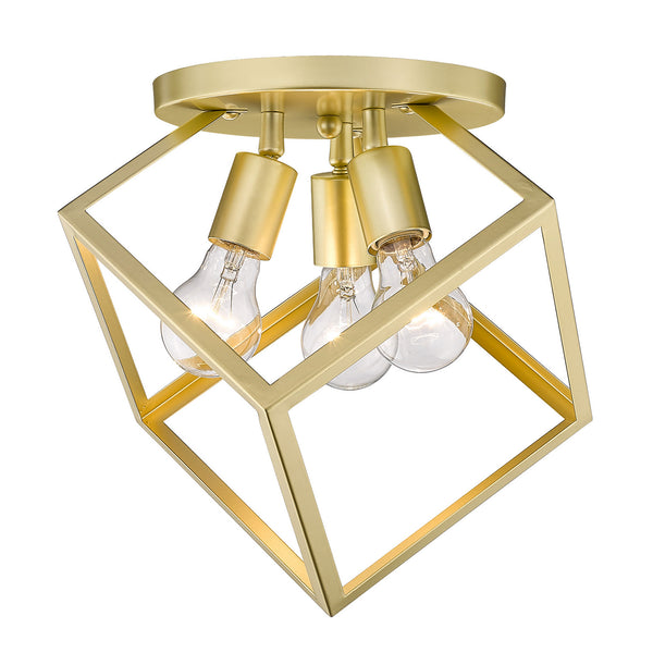 Golden - 2086-3SF OG - Three Light Semi-Flush Mount - Cassio OG - Olympic Gold from Lighting & Bulbs Unlimited in Charlotte, NC