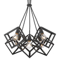 Five Light Pendant from the Cassio BLK Collection in Matte Black Finish by Golden