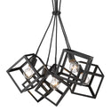 Five Light Pendant from the Cassio BLK Collection in Matte Black Finish by Golden