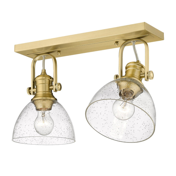 Two Light Semi-Flush Mount from the Hines BCB Collection in Brushed Champagne Bronze Finish by Golden