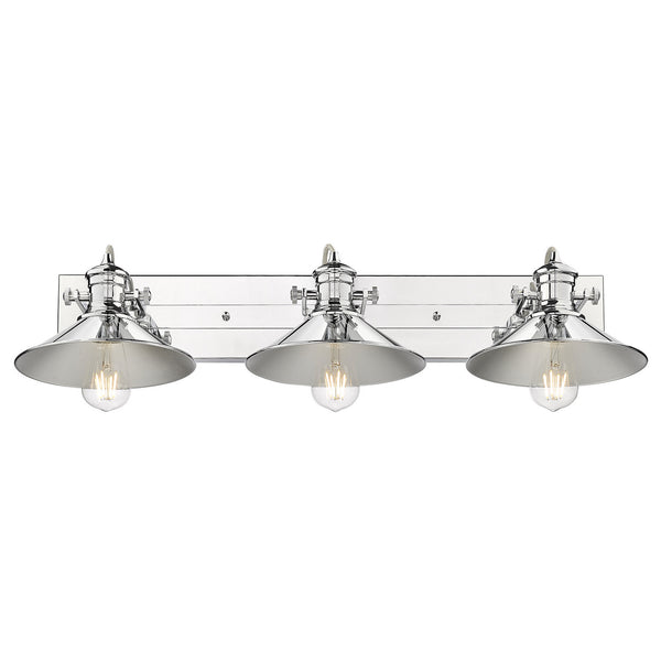 Three Light Bath Vanity from the Kleine Collection in Chrome Finish by Golden
