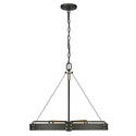 Six Light Pendant from the Vaughn Collection in Natural Black Finish by Golden