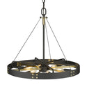 Six Light Pendant from the Vaughn Collection in Natural Black Finish by Golden