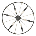 Six Light Pendant from the Vaughn Collection in Natural Black Finish by Golden
