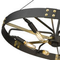 Six Light Pendant from the Vaughn Collection in Natural Black Finish by Golden