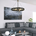 Six Light Pendant from the Vaughn Collection in Natural Black Finish by Golden