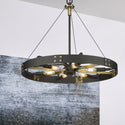 Six Light Pendant from the Vaughn Collection in Natural Black Finish by Golden