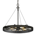 Six Light Pendant from the Vaughn Collection in Natural Black Finish by Golden