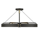 Six Light Semi-Flush Mount from the Vaughn Collection in Natural Black Finish by Golden