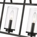 Five Light Linear Pendant from the Mercer Collection in Matte Black Finish by Golden