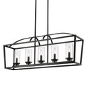 Golden - 4309-LP BLK-BLK-CLR - Five Light Linear Pendant - Mercer - Matte Black from Lighting & Bulbs Unlimited in Charlotte, NC