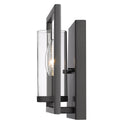 One Light Wall Sconce from the Marco BLK Collection in Matte Black Finish by Golden