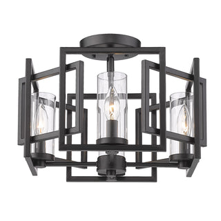 Golden - 6068-FM BLK - Four Light Flush Mount - Marco BLK - Matte Black from Lighting & Bulbs Unlimited in Charlotte, NC