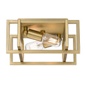 Two Light Flush Mount from the Tribeca BCB Collection in Brushed Champagne Bronze Finish by Golden