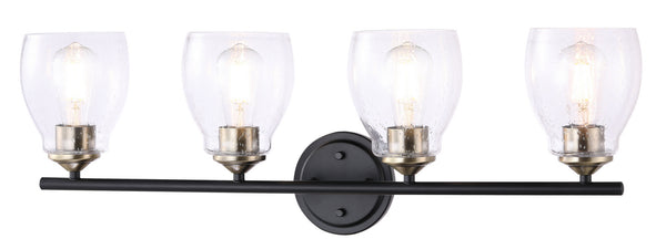 Minka-Lavery - 2434-878 - Four Light Wall Lamp - Winsley - Coal And Stained Brass from Lighting & Bulbs Unlimited in Charlotte, NC