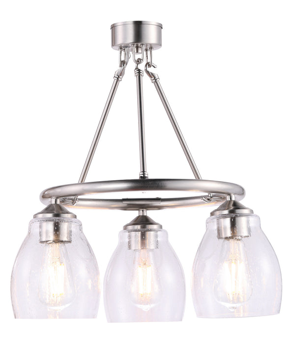 Minka-Lavery - 2437-84 - Three Light Chandelier - Winsley - Brushed Nickel from Lighting & Bulbs Unlimited in Charlotte, NC