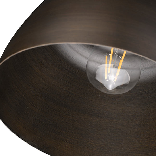 One Light Flush Mount from the Holmes Collection in Rubbed Bronze Finish by Golden