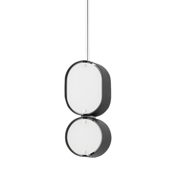 Corbett Lighting - 393-02-SBK/SS - Two Light Pendant - Opal - Soft Black With Stainless Steel from Lighting & Bulbs Unlimited in Charlotte, NC