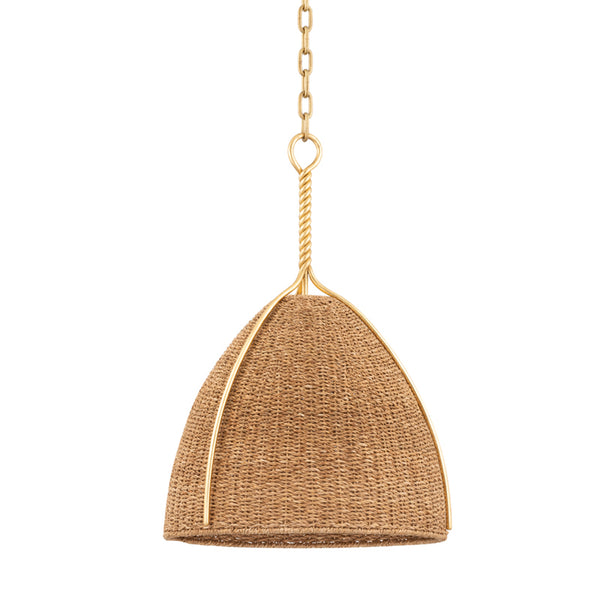 Hudson Valley - 1718-VGL - One Light Pendant - Woodlawn - Vintage Gold Leaf from Lighting & Bulbs Unlimited in Charlotte, NC