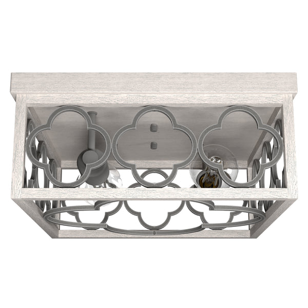 Hunter - 19393 - Two Light Flush Mount - Gablecrest - Distressed White from Lighting & Bulbs Unlimited in Charlotte, NC