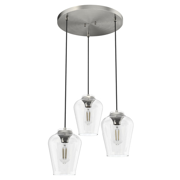 Hunter - 19727 - Three Light Cluster - Vidria - Brushed Nickel from Lighting & Bulbs Unlimited in Charlotte, NC