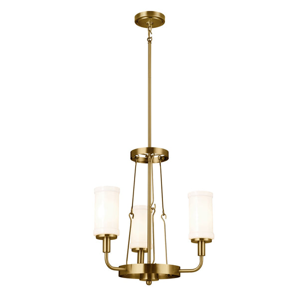 Three Light Mini Chandelier from the Vetivene Collection in Natural Brass Finish by Kichler